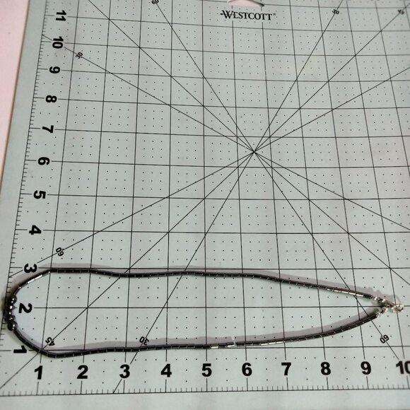 Gunmetal Silver Bead Necklace 20 Inch Handcrafted - Picture 2 of 5